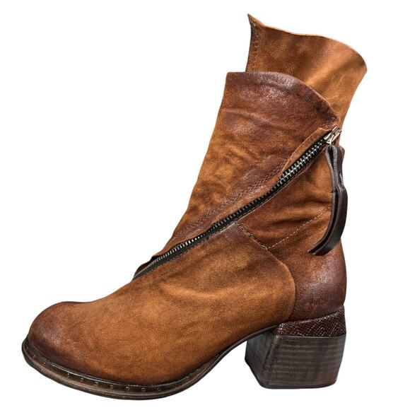A.S. 98 Women’s Jase Brown Suede Side Zip Ankle Boot Size 38 US 7.5/8 - Picture 3 of 11
